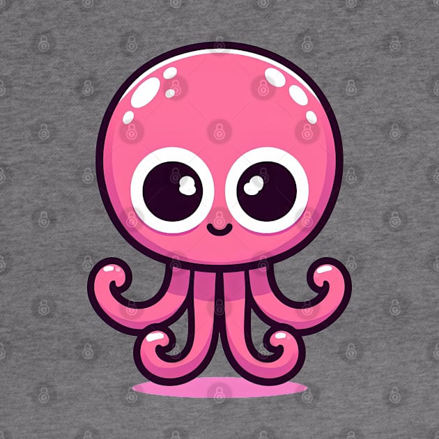 Pink funny octopus by T-Shirt Paradise